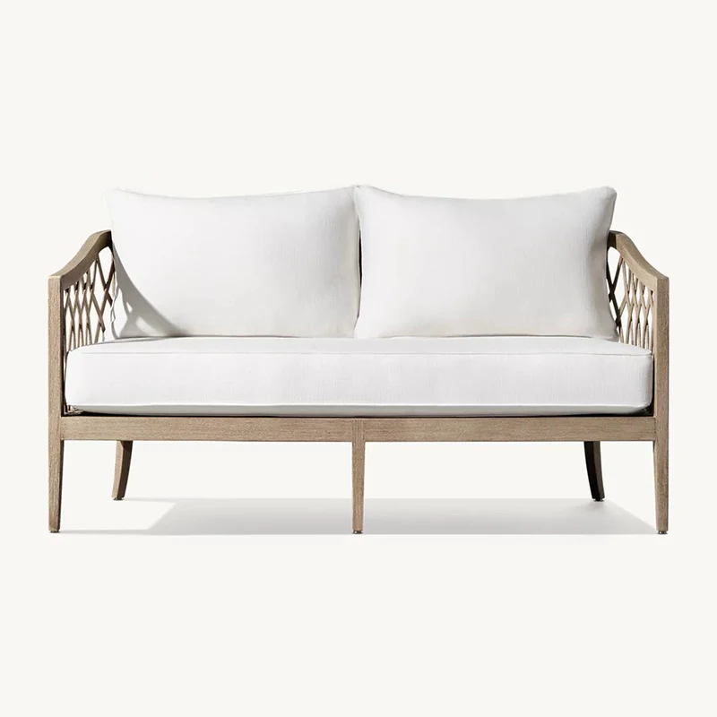 

*European and American Style Garden Leisure Courtyard Solid Outdoor Wood Sofa Table Chair Set Furniture
