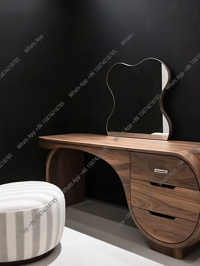

Df Light Luxury Solid Wood New Makeup Table North American Black Walnut Bedroom Small Apartment Dresser Song-style Aesthetics