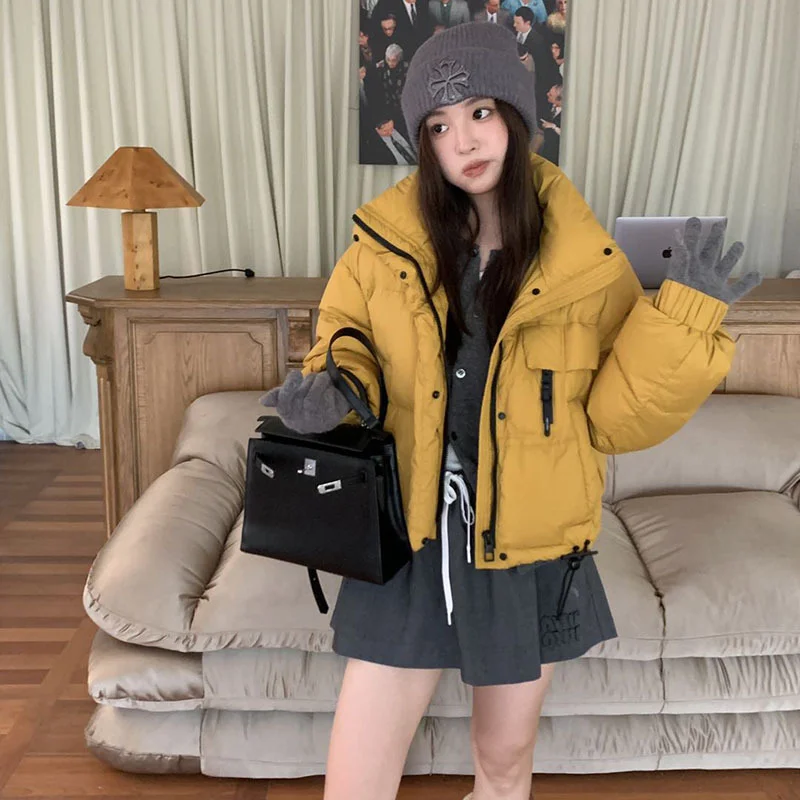 Doudoune courte pour femme, manteau bouffant doux et amincissant, épais, garde au chaud, vêtements d'extérieur tendance, nouvelle collection hiver 2025