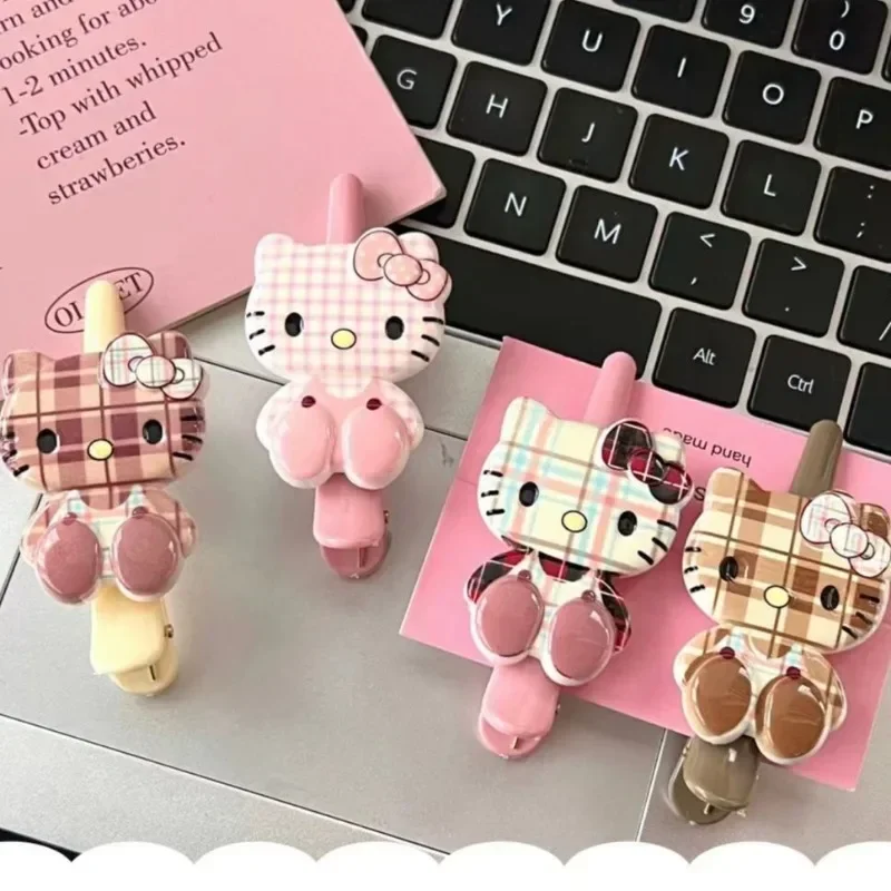 

4pcs Sweet Anime Kawaii MINISO Hello Kitty Fashion Hair Clip Sweet Cute Cartoon Hair Accessories Headwear Gifts Toys for Girls