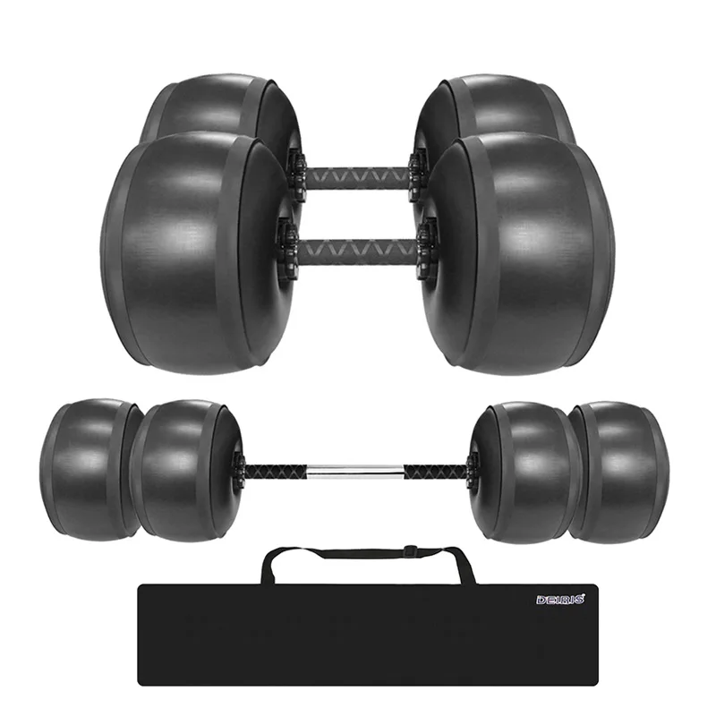 Deiris 55-60KG,2 in 1 Dumbbell Barbell Set,Water Filled,Free Weights, Portable,Adjustable Weight for Men Arm Muscle Training