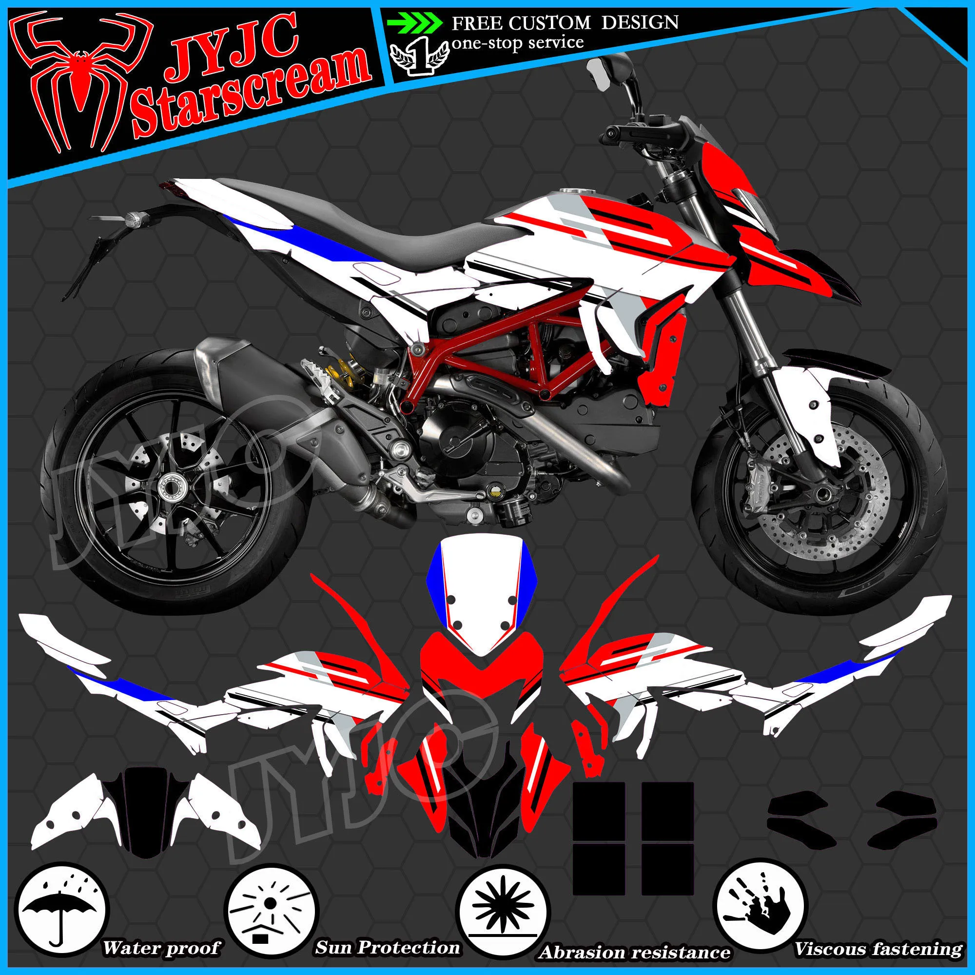 

Graphic Kit for 2013 2014 2015 2016 HYPERMOTARD HYPERSTRADA Motorcycle Decal Stickers