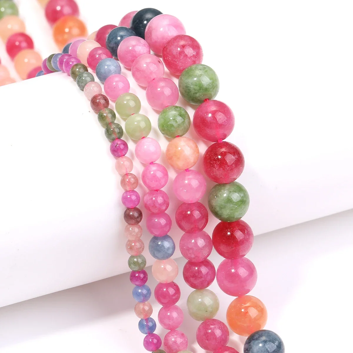 Edelsteinperlen, Bonbon-Turmalinperlen, lose Abstandshalter, DIY-Perlenarmband, Halskette, Schmuckanhänger, Schmuckzubehör, Turmalin 4/6/8/10 mm