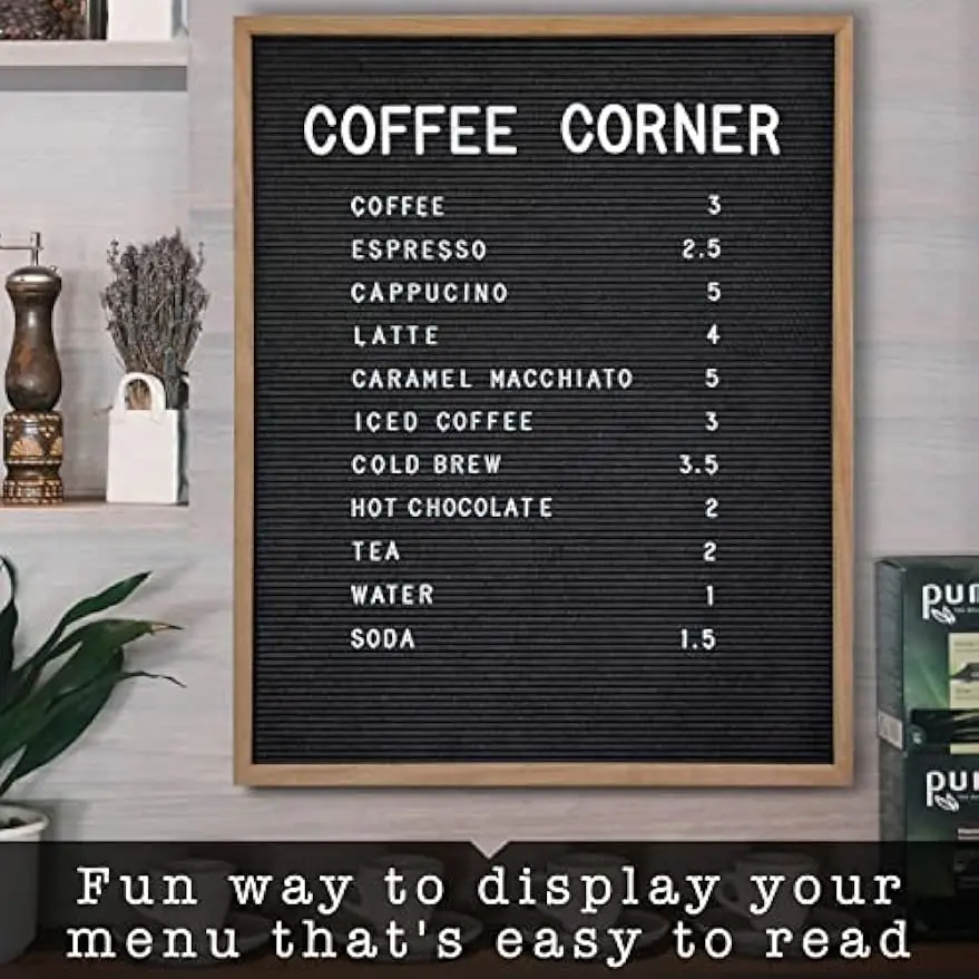 Large 24x30 Inch Felt Message Board for Menus, Signs, and Decor with Letters Included