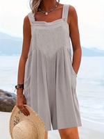 Women's plus Size Casual Woven Jumpsuit Loose Fit High Waist Wide Leg Comfortable Streetwear