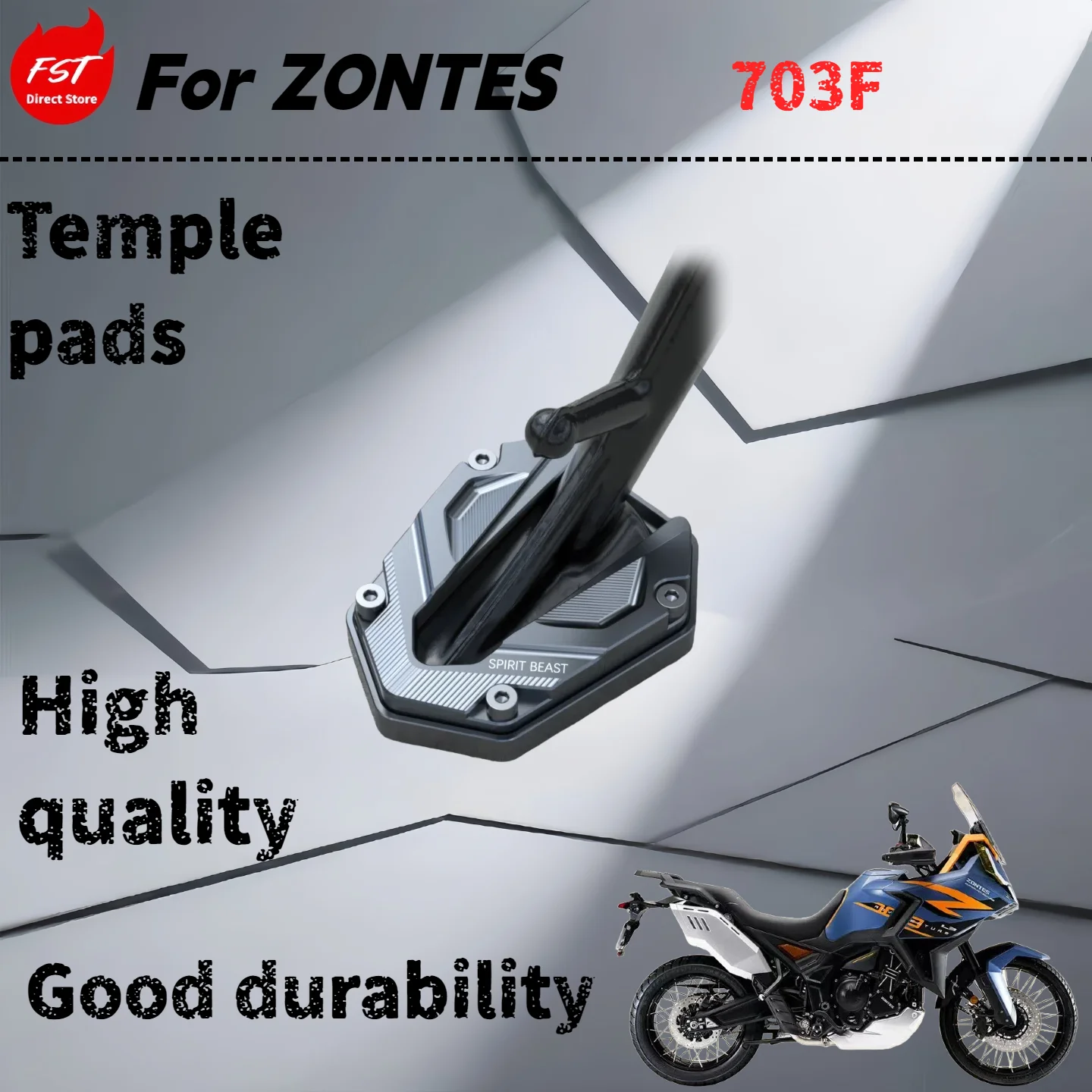 

For ZONTES 703F motorcycle side support pad enlarged and widened anti-slip modified side support side foot pad enlarged