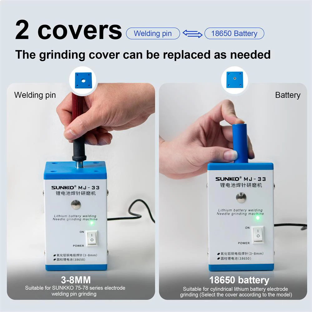 

SUNKKO MJ-33 Grinding Machine For 18650 Battery And Spot Welding Pen Electrode Welding Pin Multifunctional Welder Needle Grinder