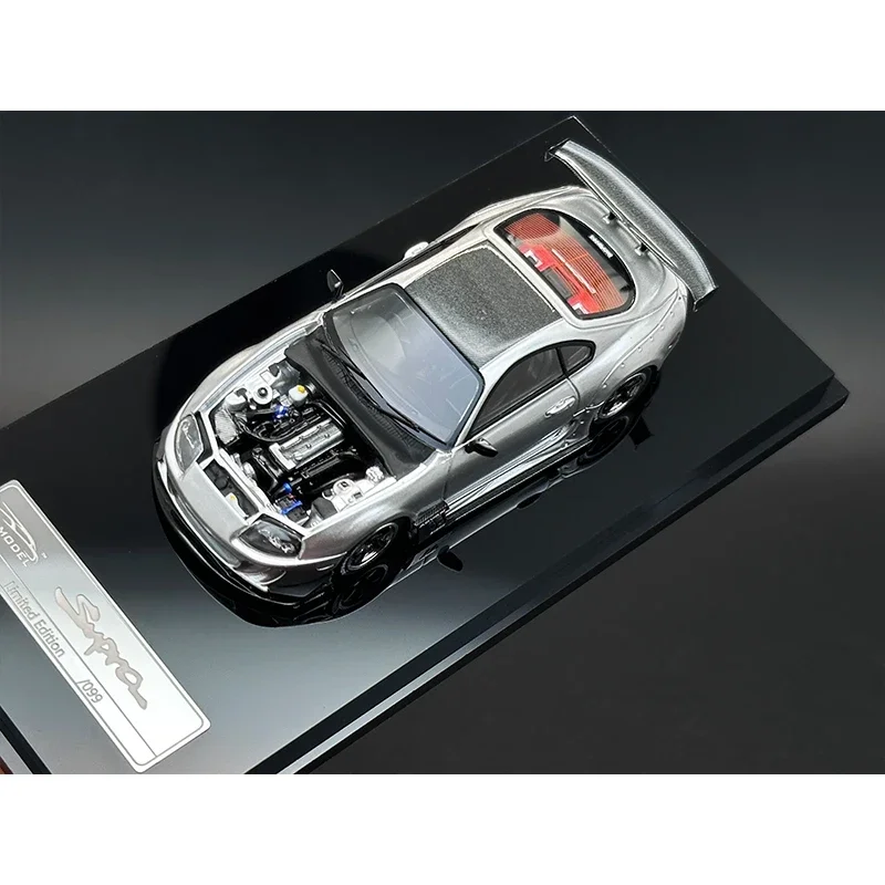 In Stock YM 1:64 Supra A80 Carbon Opened Hood Resin Diorama Car Model Collection Miniature Toys