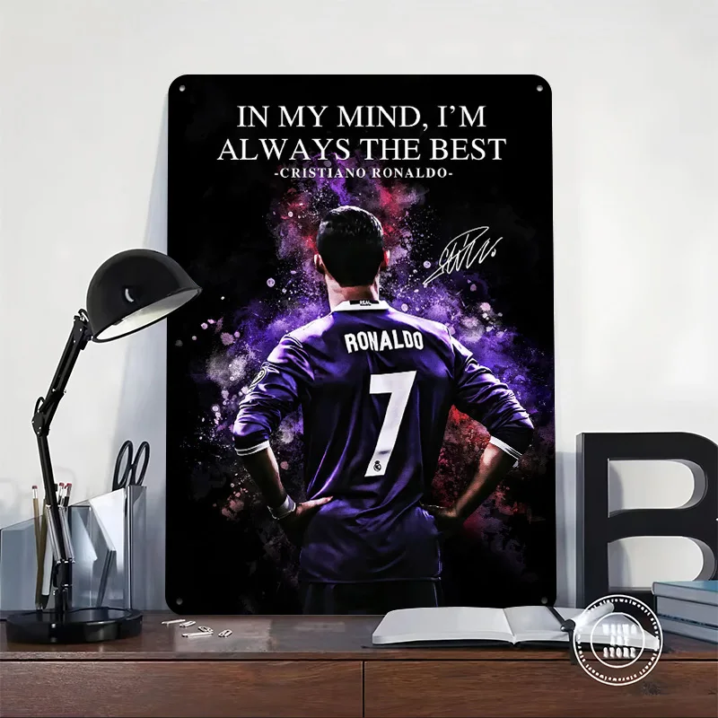 Cristiano Ronaldo: Always the Best Poster Retro 3D Printed Metal Signs Customized Wall Hanging Gift for Vintage Decor Room House