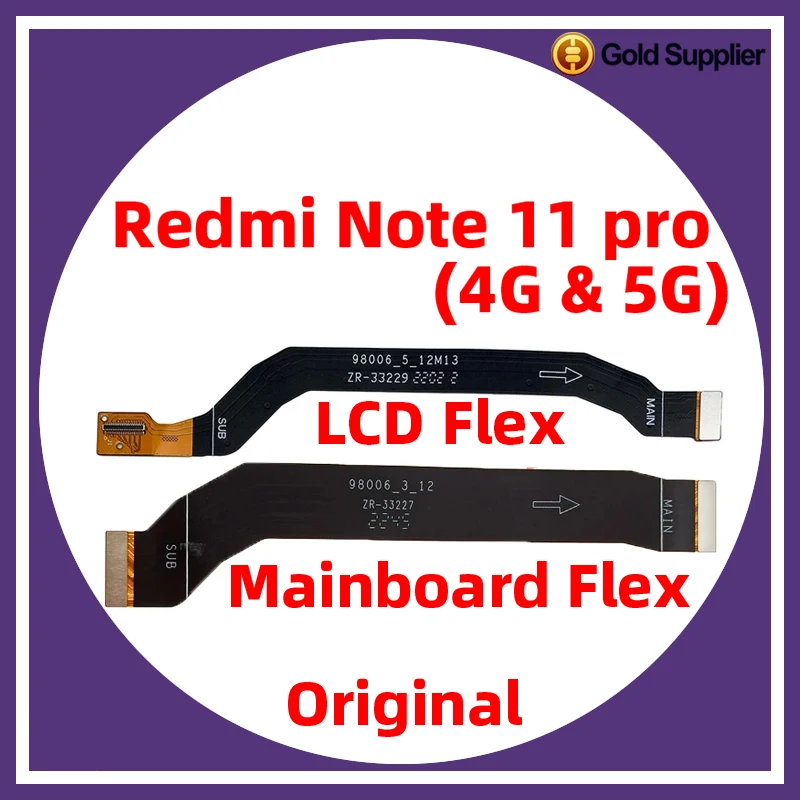 ต้นฉบับสำหรับ redmi Note 11 Pro 5G 4G หลัก FPC จอแสดงผล LCD ริบบิ้นเชื่อมต่อเมนบอร์ดสายเฟล็กซ์