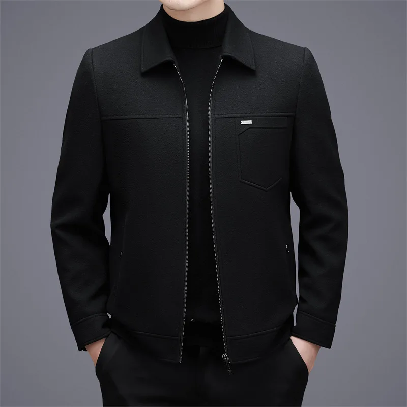 

2025 NEW Men's Autumn And Winter Lapel Warm Coat Thickened Top For Big, Men's Jacket Fashionable Short Style For Middle-Aged