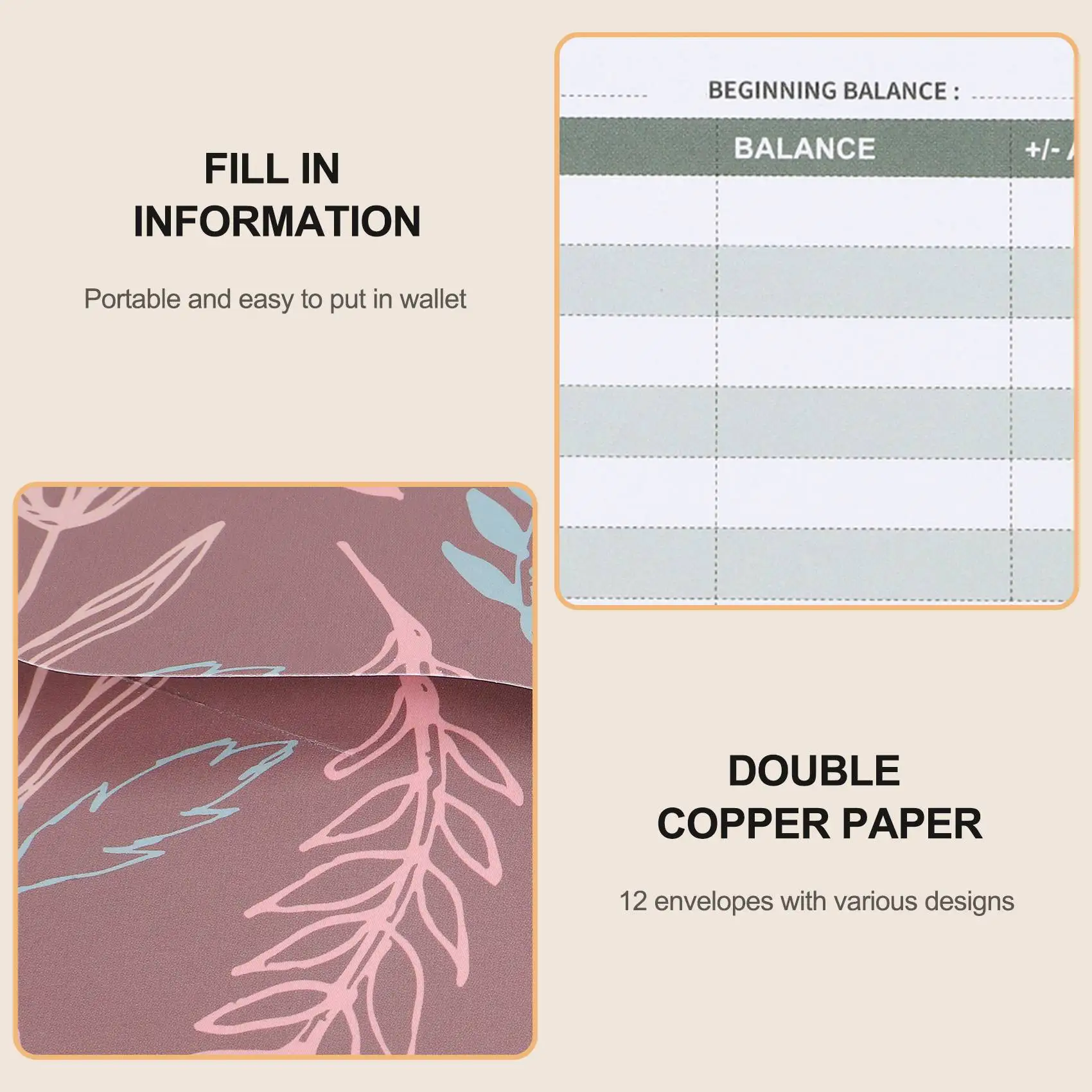 12 Pack Budget Envelopes Laminated Cash Envelope System For Money Savings With Budget Sheets For Finance Record