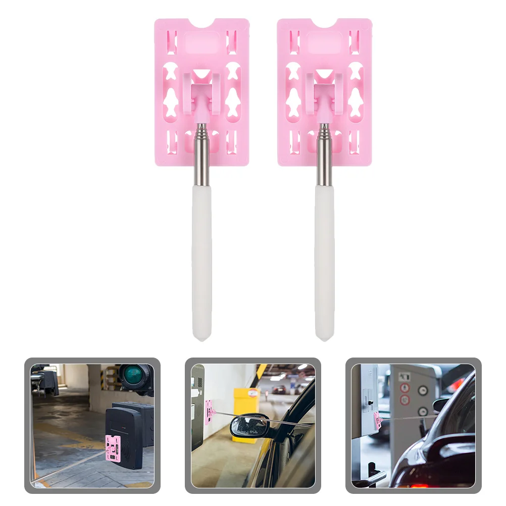 

2Pcs Car Parking Telescopic Rod Card Reacher Tool Adjustable Length for Toll Passes and Stickers Pink Rod Card Reacher