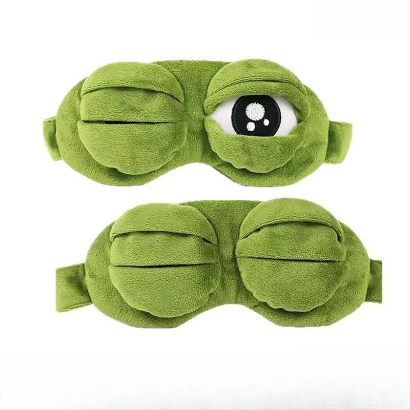 1pcs Elastic Head Blackout Game Eye Mask Cartoon Frog Shape Eye Mask, Breathable Cotton Inner