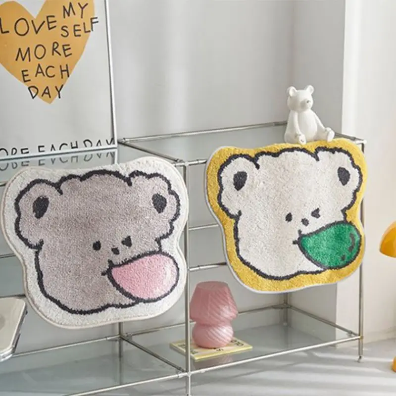 

Ins Cartoon Cute Bear Bathroom Door Water Absorbing Floor Mat Household Toilet Anti Slip Floor Mat