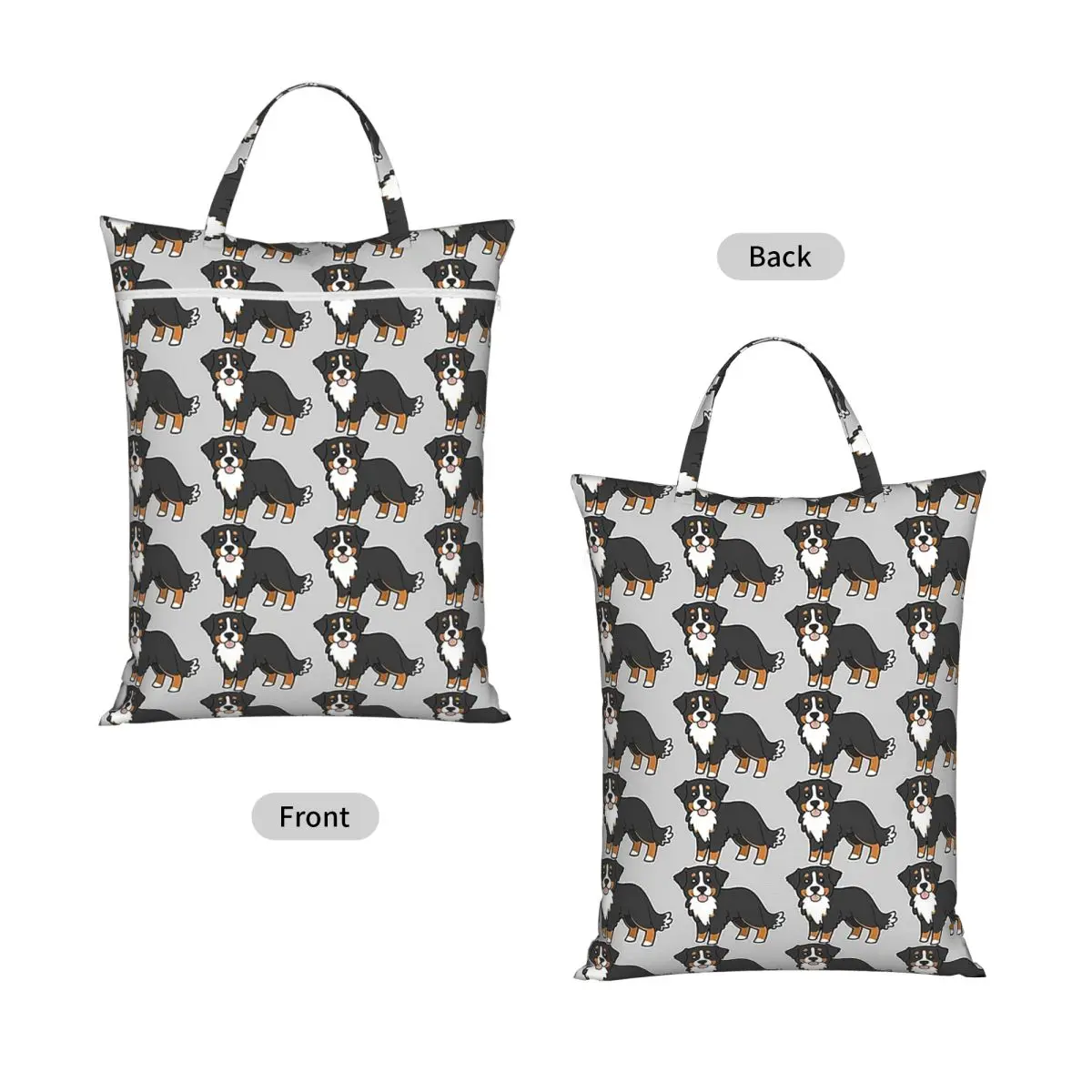 Bernese Mountain Dog Travel Laundry Bag Waterproof Reusable Dirty Clothes Pouch Gym Yoga Camping Washing Basket