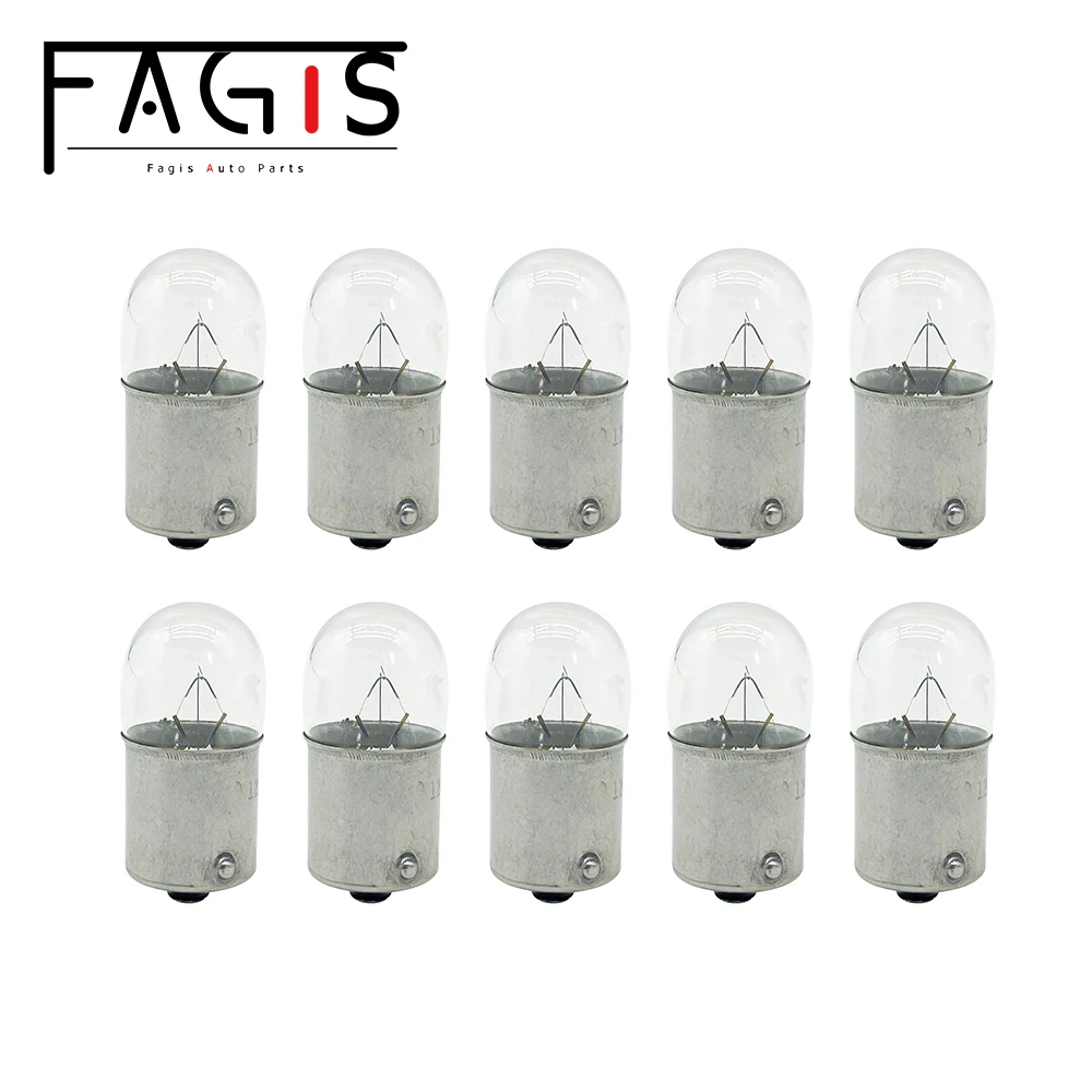 Fagis 10 Pcs R5W T16 12V 24V 5W Car Light Truck Lamp Warm White Halogen Bulbs Signal Bulbs Standard Auto Interior Light