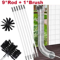 Flexible Chimney Sweep Set Flue Sweeping Brush & Rod Kit Soot Cleaning Rods Nylon Brush Cleaning Tool Kit