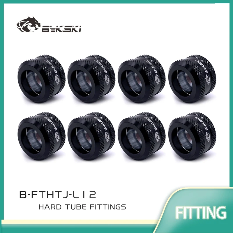 

Bykski 4/6/8pcs OD12MM 14MM 16MM, Hard Pipe Fittings, PETG Tube Hand Compression, Black, White,Gold Adapter G1/4", B-FTHTJ-L12