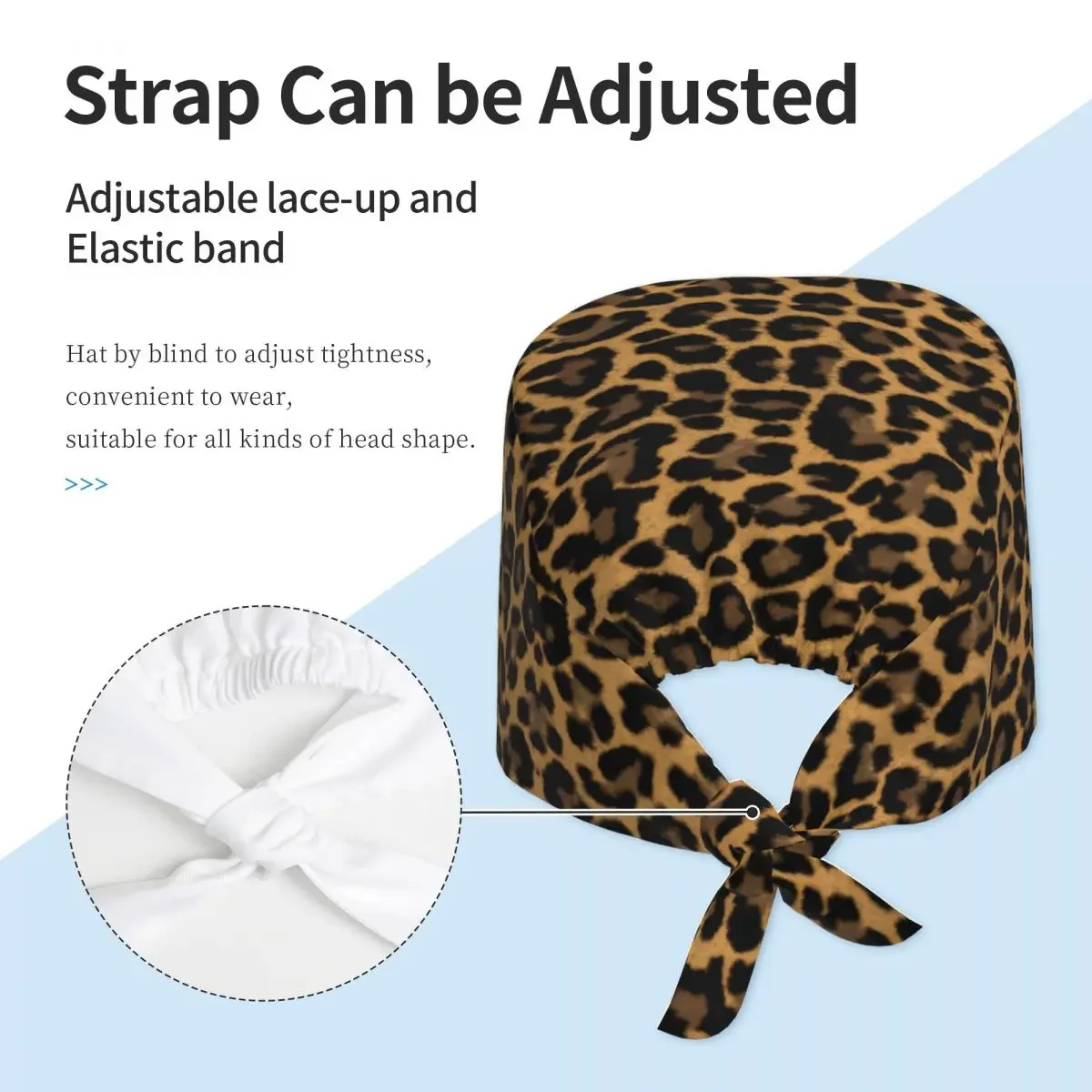 Cheetah leopardo pele impressão enfermagem trabalho boné esfrega bonés unisex enfermagem chapéus de cabelo trabalho esfrega chapéu para médico