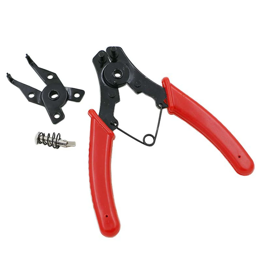 

4 In 1 Retaining Circlip Pliers Drop-Forged Hardened Steel Non-Slip -Change Heads Center Pin Internal