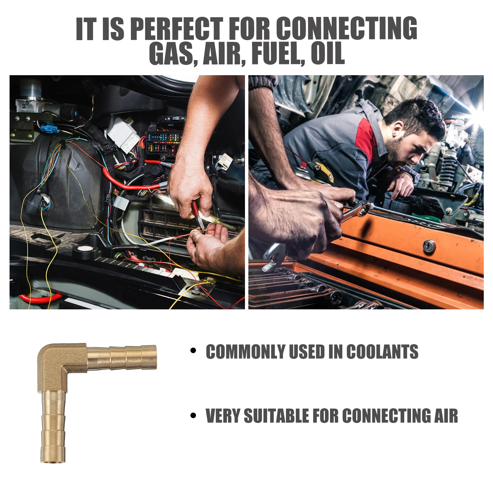 

10 Pcs Barb Fitting Connector Tube Outer Thread Brass Elbow Joint Copper Hose Parts Pipe Fitting For Air Water Fuel Oil Inert