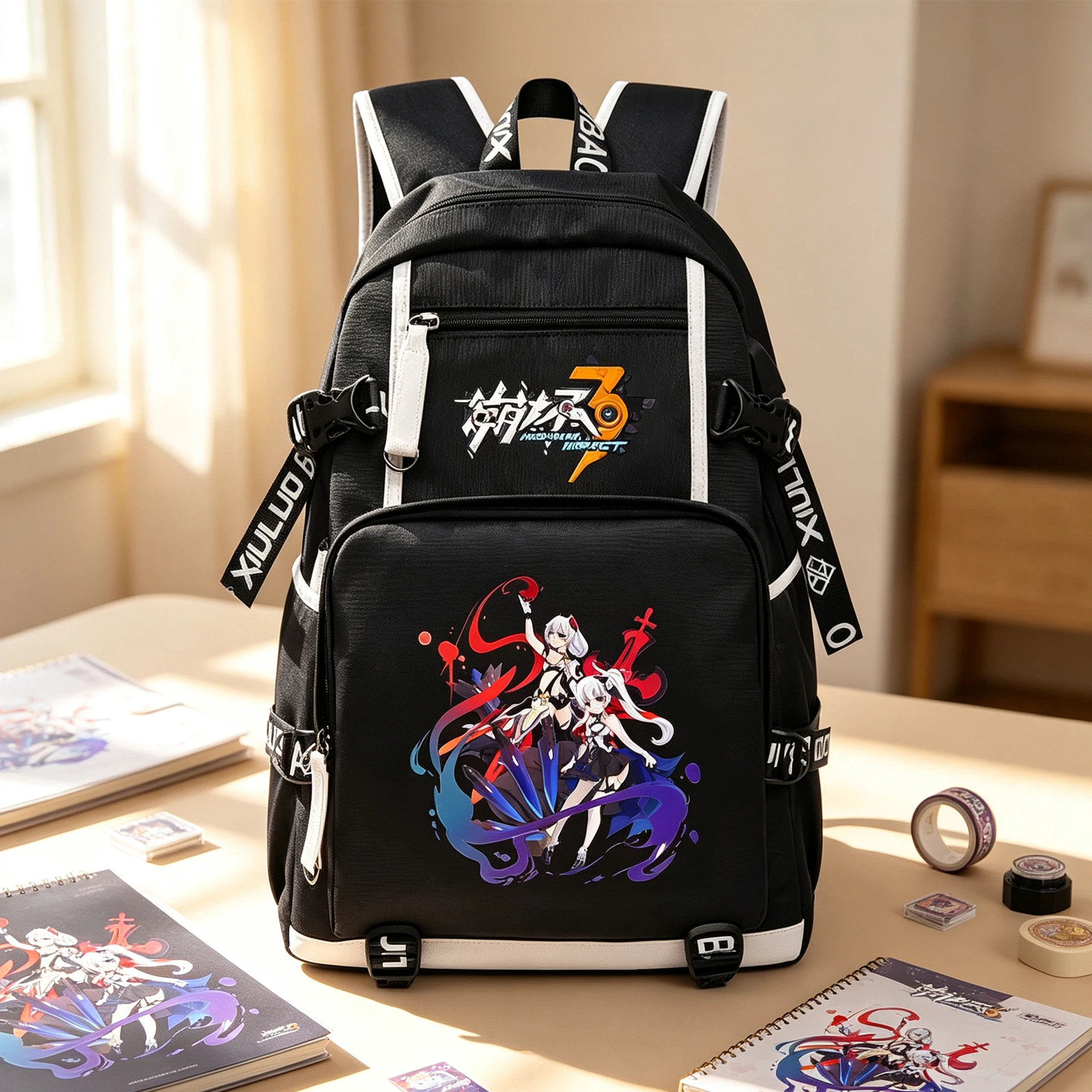 Honkai Impact 3 Anime Backpack Large Capacity Oxford School Bag Boy Cartoon Bookbag Laptop Rucksack Travel Back Pack for Student