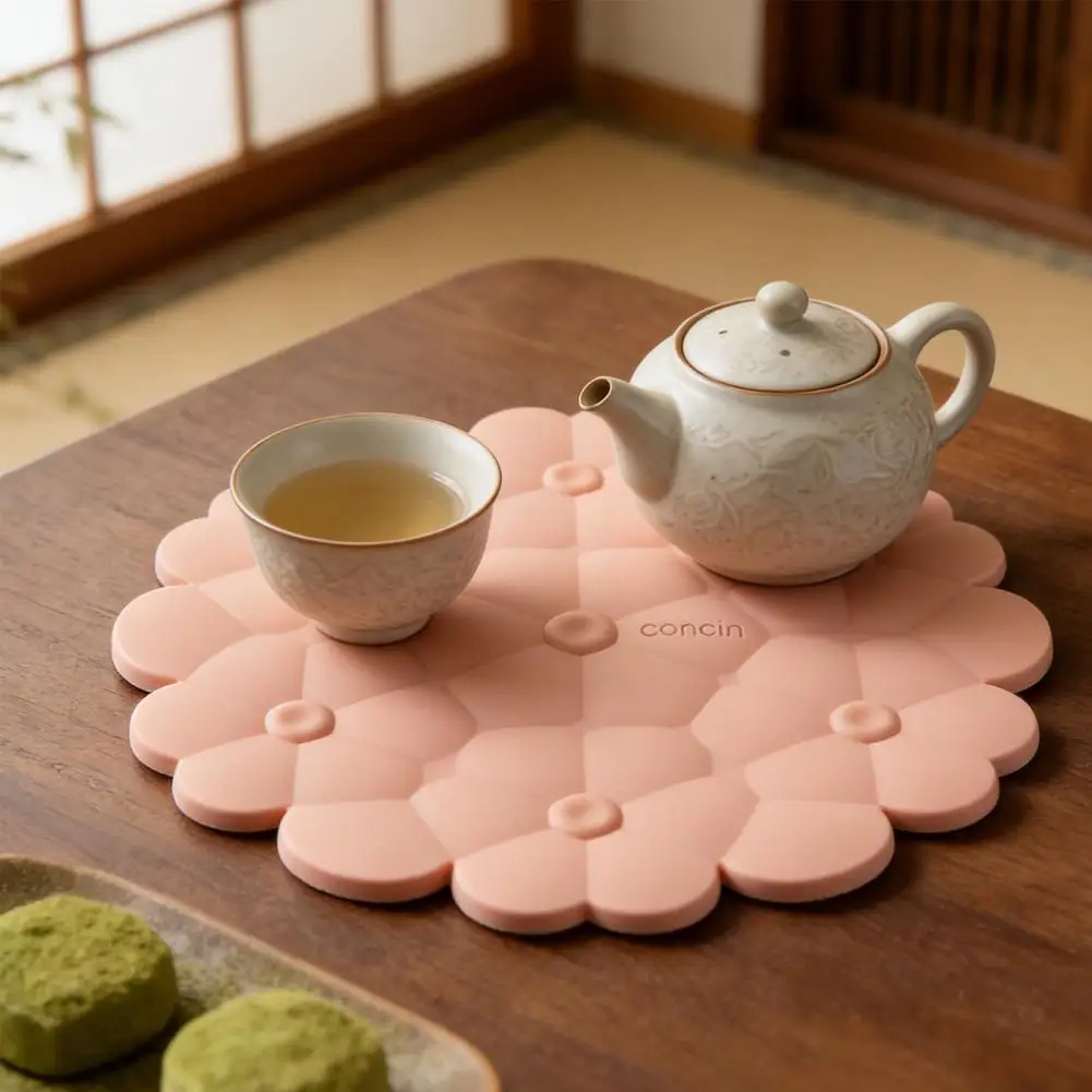 

Thick Silicone Trivet Mat Flower Shape Heat-Resistant Placemat for Pots Pans Dishes Non-Slip Scratch-Proof Hot Pad Protector New