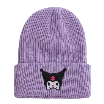 Žhavá sleva Saniro Hello Kitty Beanie Hat ženy roztomilá kreslená cinnamoroll melodie kuromi zimní pletená čepice 6 nejlepší prodej Ohřívač vosku Hello Kitty - №6