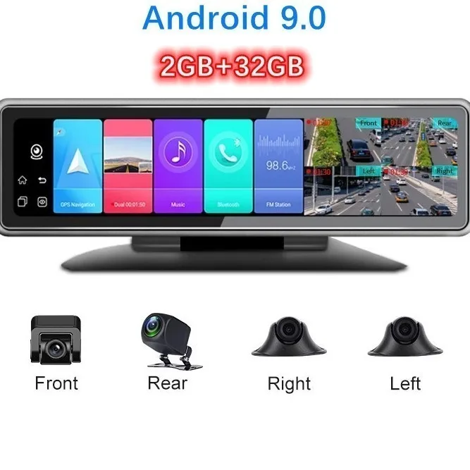 

4 Cameras 4G Car Dash Cam GPS Navigation HD 720P Video Recorder Dashboard DVR WiFi App Remote ing Car Black Box