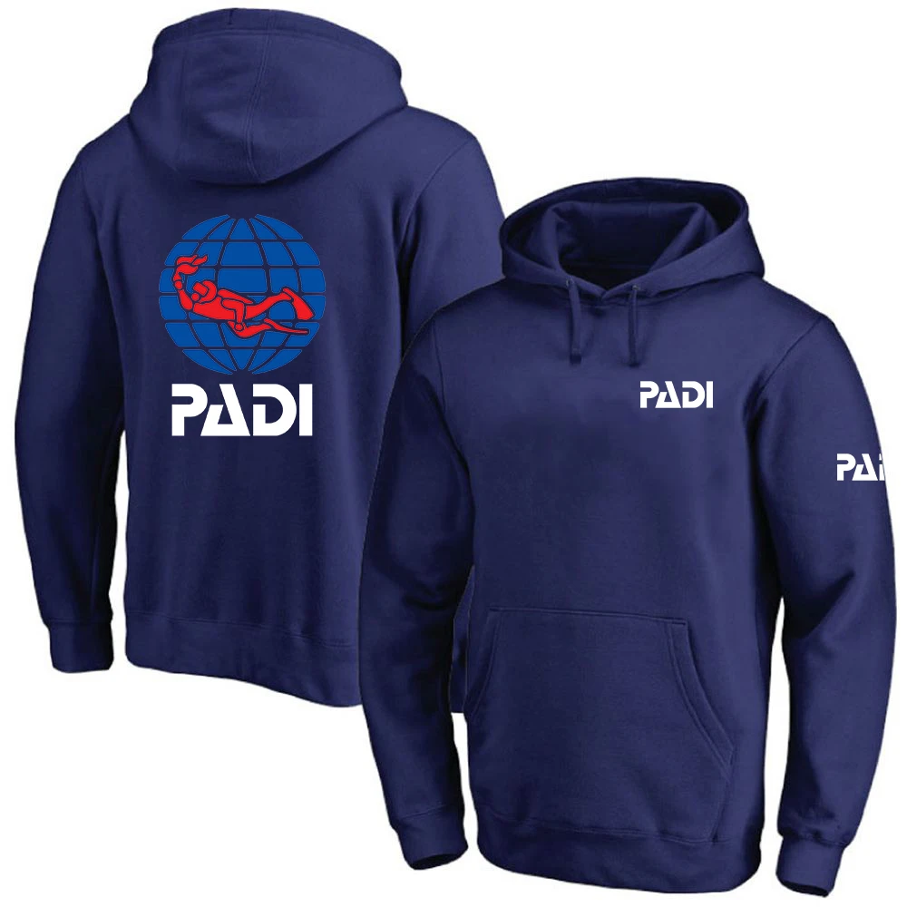 2024 New Printing Men Scuba Driver Padi Spring and Autumn Style Solid Color Pullover Hoodies Loose Fashion Clothing Hooded Tops