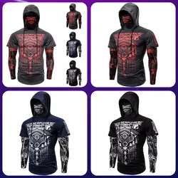 Summer New Trend Fashion Print Design Men's Short Sleeve Hooded T-shirt