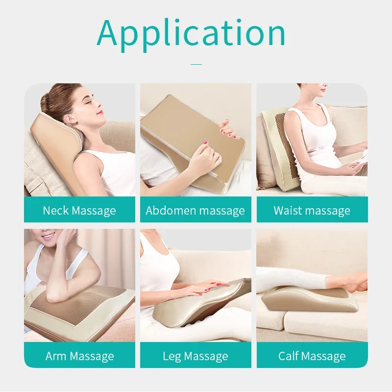 Jinkairui 4 Heads Elektrische Nek Lumbale Cervicale Massage Kussen Vibrerende Shiatsu Met Infrarood Verwarmde Auto Thuis Dual Gebruik