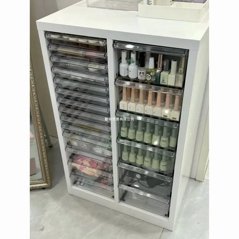 Stationery Storage Cabinet Drawer Type A File Cabinet Pen Pencil Locker Flat Bottom Multi-layer Nail Art Storage Cabinet