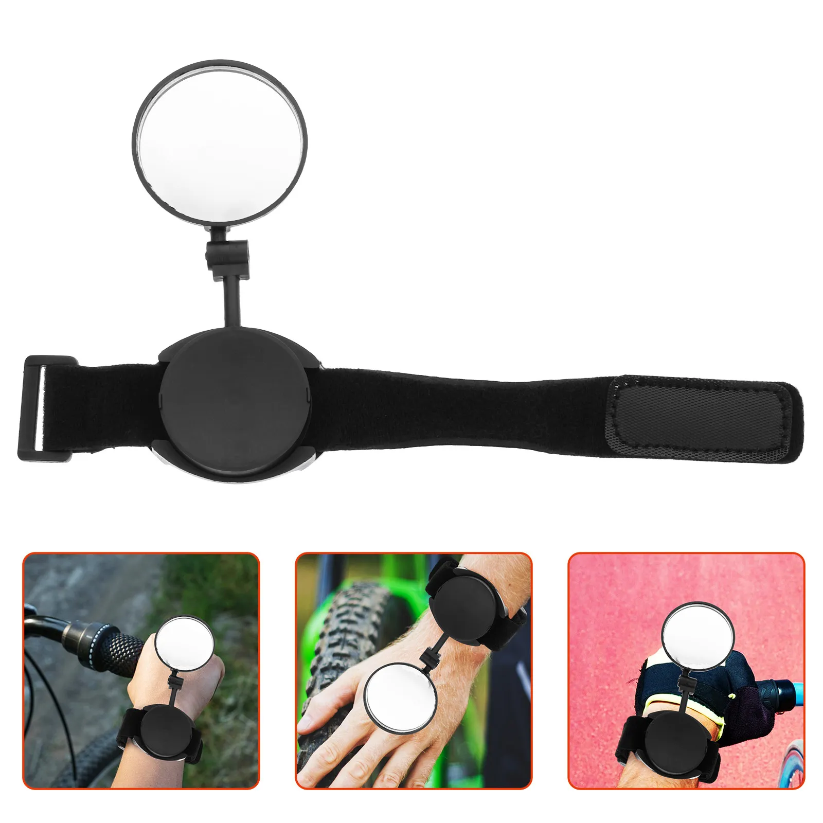 

Bike Rear View Mirror Wristband for Electric Bicycle Mountain Road Tricycle Cycling Mirror Strong ABS Nylon Acrylic Material