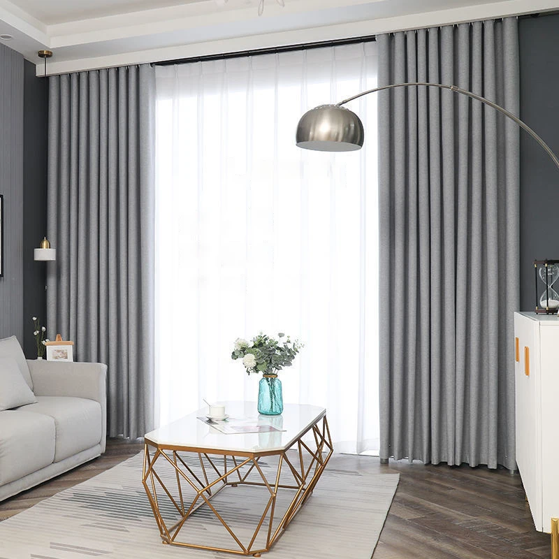 

Nordic Style 100% Blackout Curtains Heat Insulation and Sound Insulation Bedroom Living Room Cotton and Linen Thickened Curtain