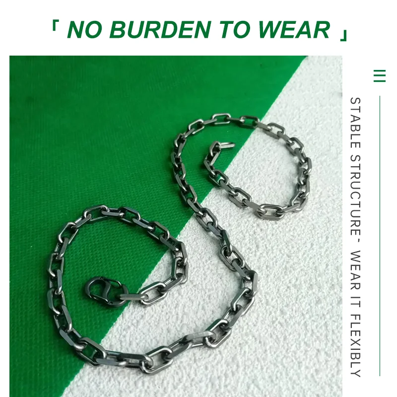 6.6mm Pure Titanium Four-Sided Stone Washing Batch Corner Chain Lightweight Waterproof Anti-Aergic Jewelry Accessory