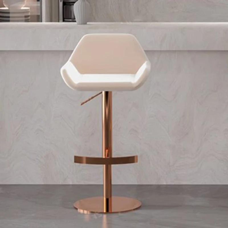 

Nordic Luxury Bar Chairs Modern Designer White Adjustable Metal High Bar Stools Swivel Bistro Chaises Salle Manger Furniture