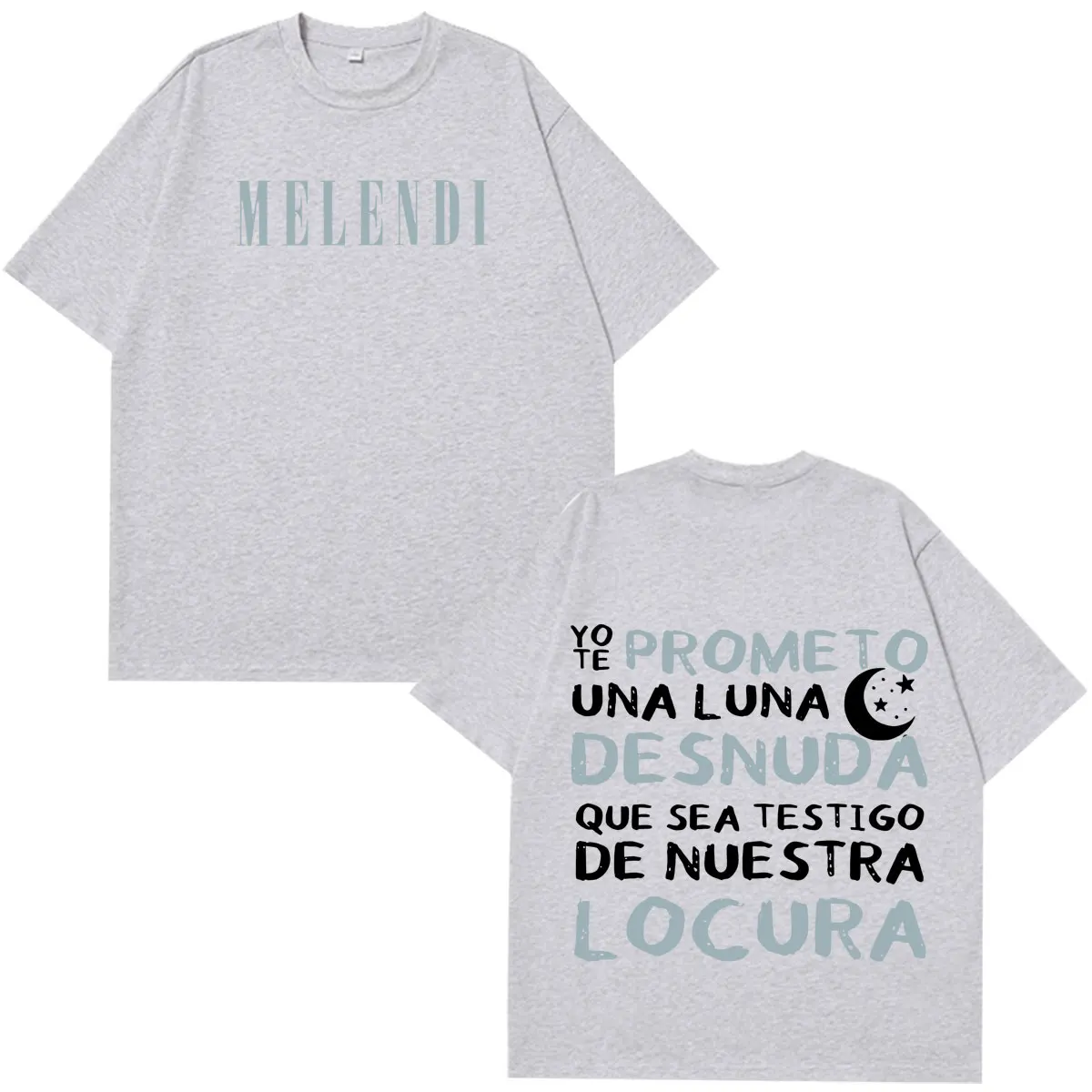 Rapper Melendi La Promesa Buchstaben-Print T-Shirt für Männer und Frauen Modische T-Shirts Kurzarm Lässige Baumwoll-T-Shirts Fan-Geschenke Oberteile – Detail 6