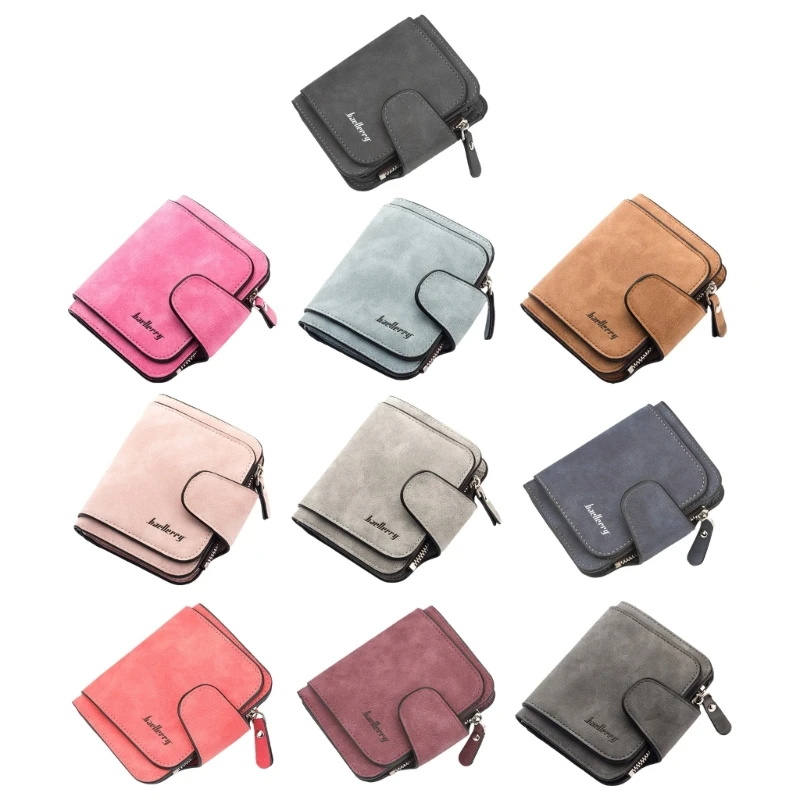 

Matte PU Leather Folding Wallet Multi-position Simple Hasp Purse Coin Purse Bag