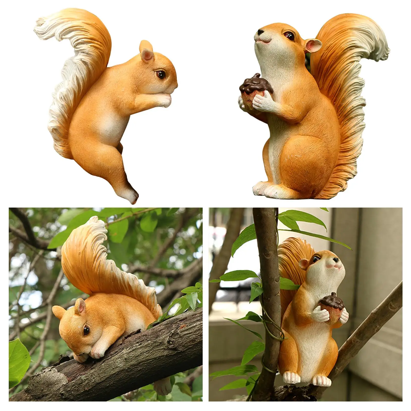

Resin Squirrel Figurines Kids Toys Outdoor Statues for Park Balcony Backyard