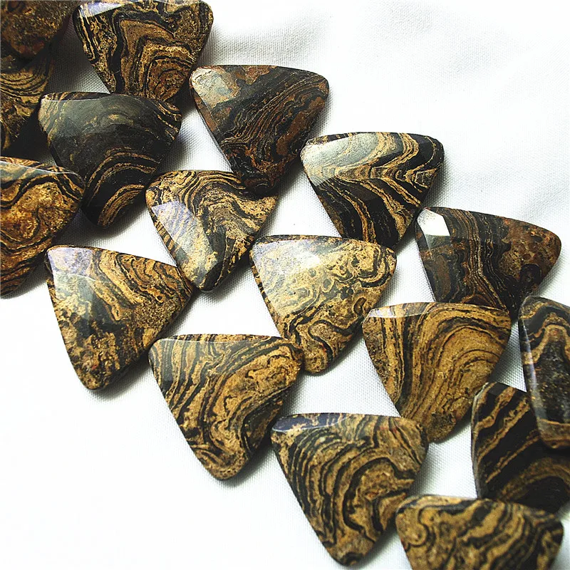 

15 шт. натуральный коричневый яшмовый камень граненая поверхность 30X28 мм треугольная форма специальные фурнитура для изготовления ювелирных изделий