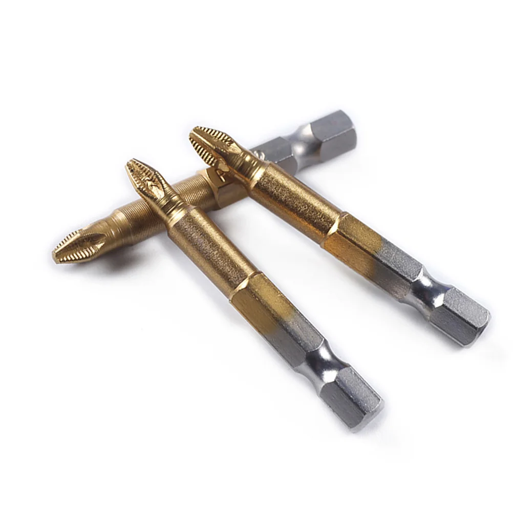 Juego de puntas de destornillador antideslizantes, 10 Uds., 50mm, recubiertas de titanio, herramienta de electricista de acero de aleación de alta precisión