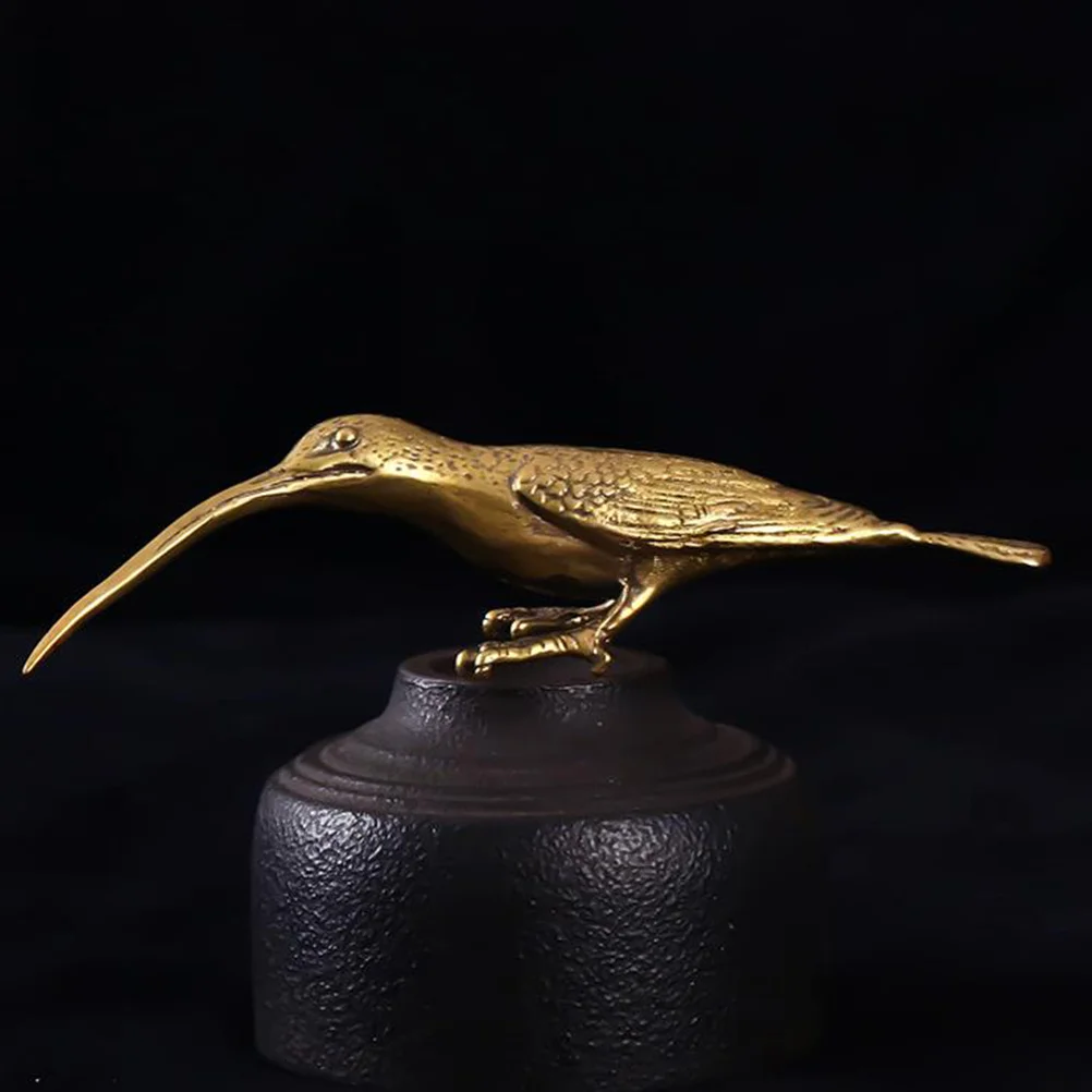 

1pcs Hummingbird Tea Pet Decor Solid Metal Craft Tea Pet Decor Desktop Bird Statue Home Office Decoration Ornament