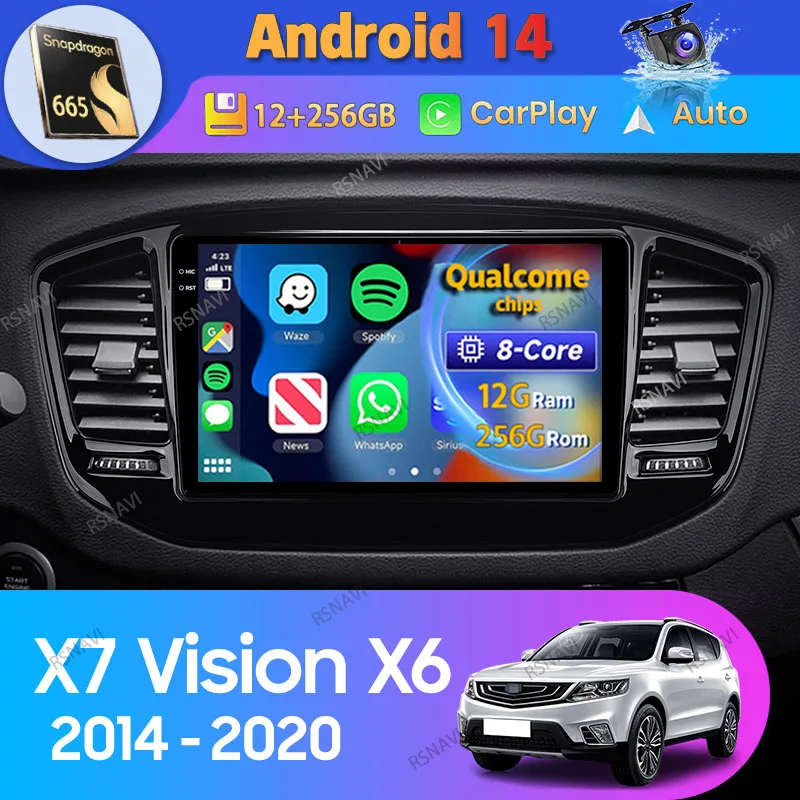 

Android 14 Car Radio For Geely Emgrand X7 Vision X6 Haoqing SUV 2014 - 2020 Carplay Auto GPS Stereo Video Multimedia 2Din Player