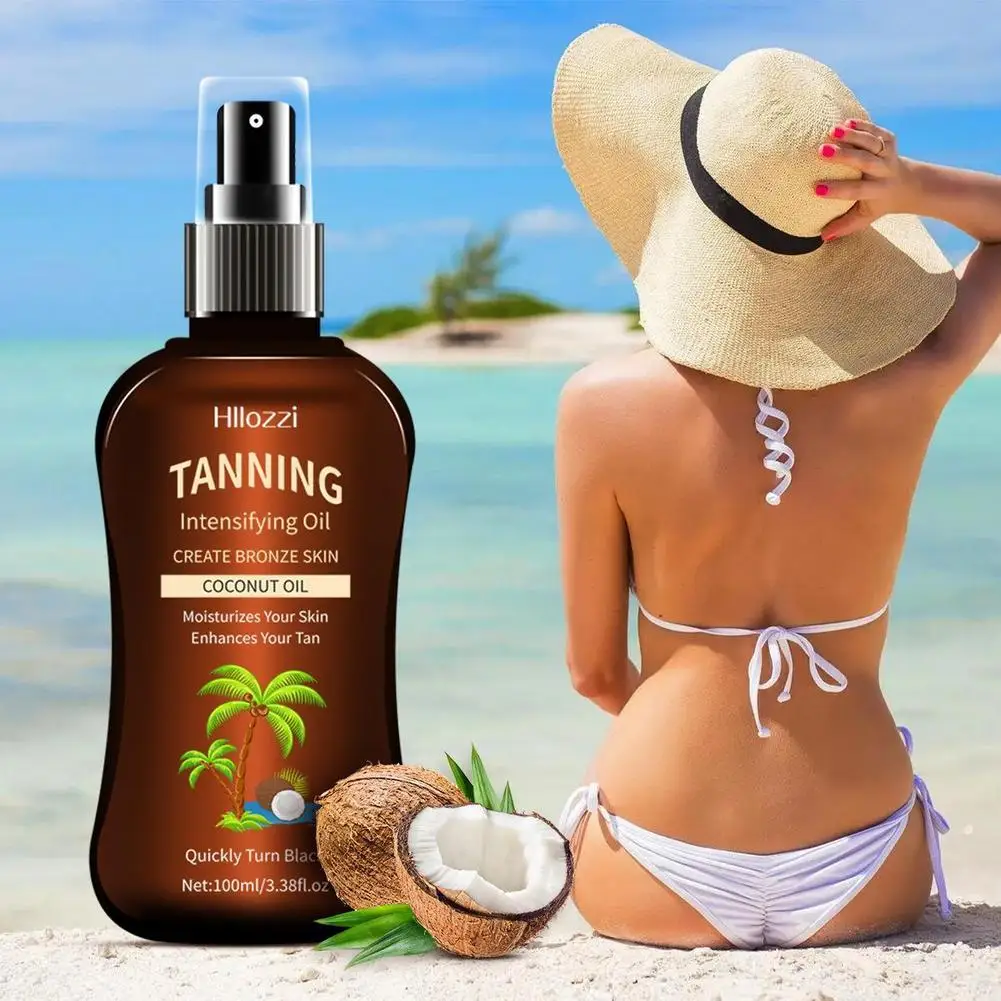 

Масло для загара, органический кокос, натуральный ускоритель темного загара, увлажняющий, увлажняющий, бронзовый, усилитель загара, тонер для лица и тела