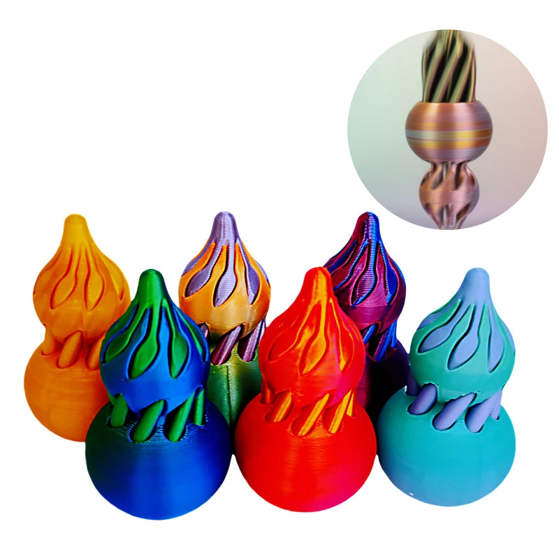 Lucky Gourd 3D Printed Spiral Toys Stress Relief Impossible Pyramid Passthrough Sculpture Passthrough Pyramid Toy Home Decor