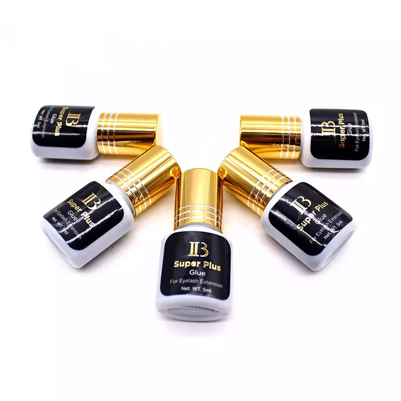 3/5/10Pcs IBeauty Super Plus Glue Gold Cap 5ml Waterproof Latex Free 1-2s Fastest Original Korea Lashes Extension Glue Makeup