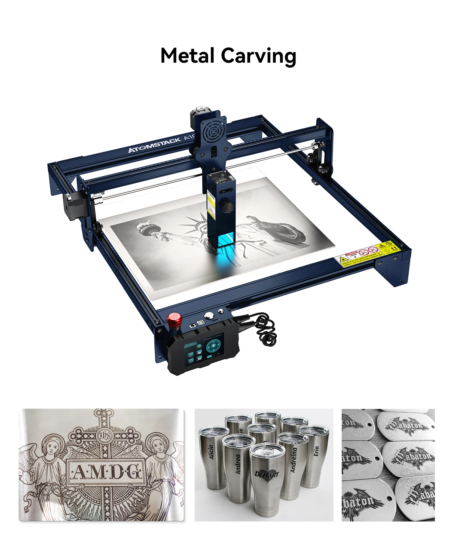 ATOMSTACK A10 Pro Maszyna do grawerowania laserowego CNC 10W Optiacl Power Cutter Grawerowanie w trybie offline Metal Drewno Akryl 410 * 400mm