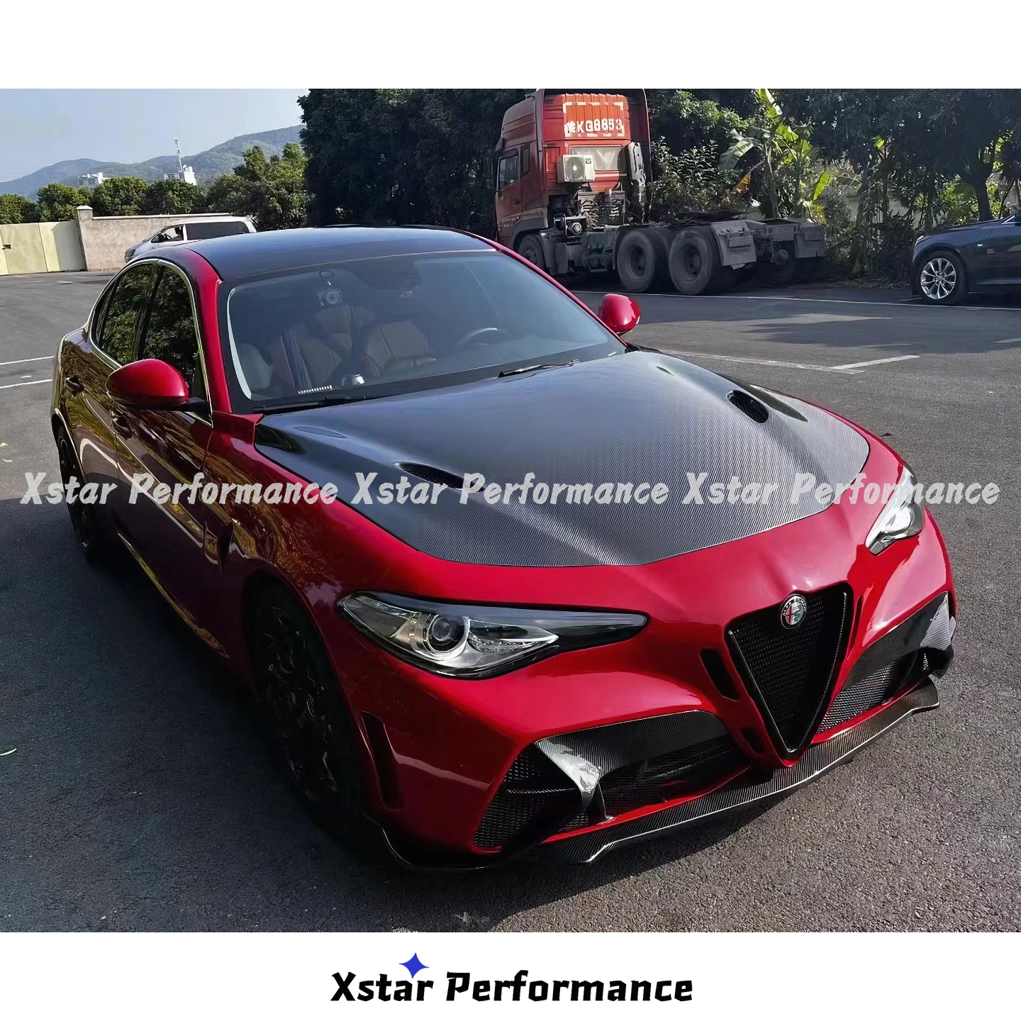 Upgrade To Quadrifoglio Style Carbon Fiber Hood Bonnet For Alfa Romeo Giulia